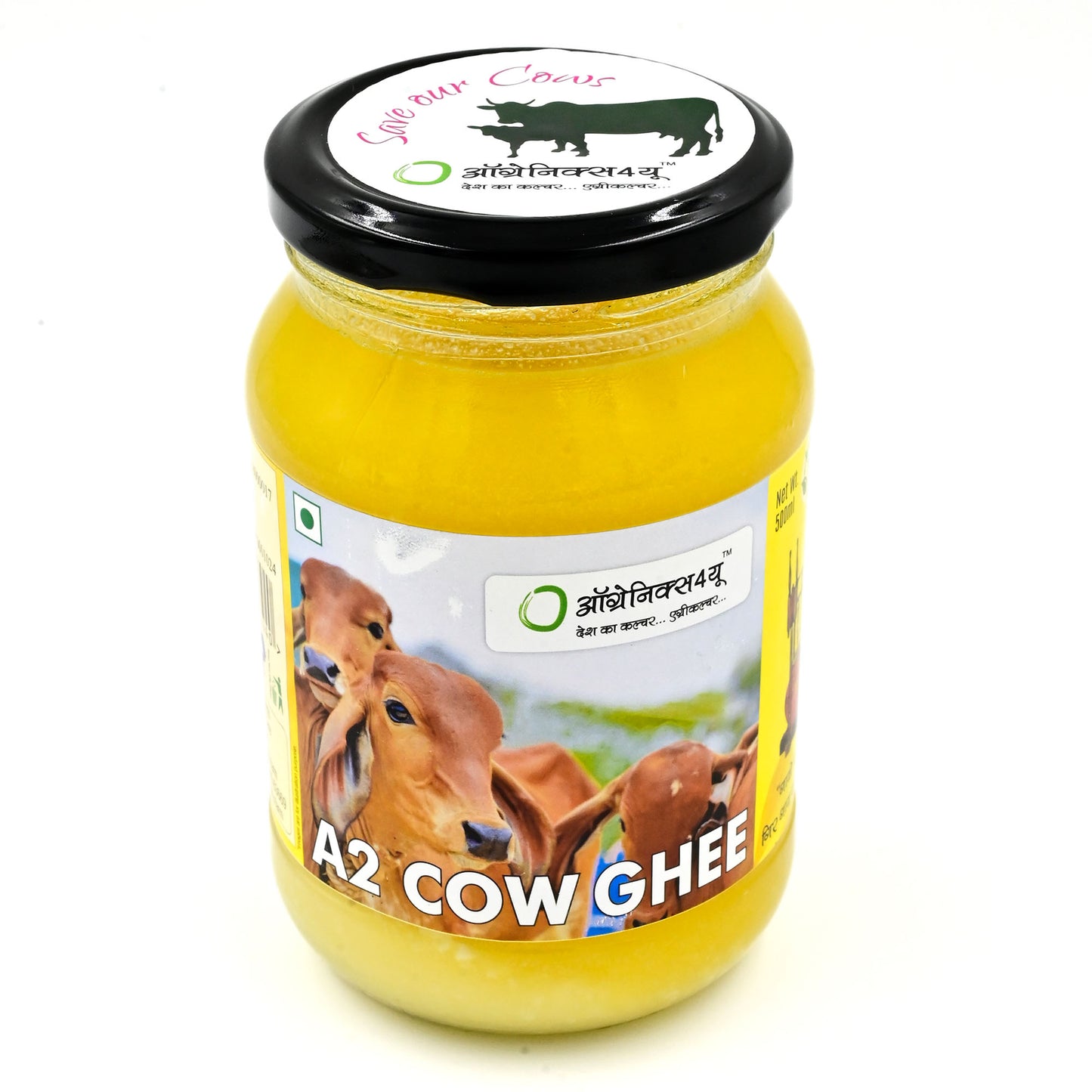 A2 Cow Ghee - Vedic Bilona Method - Traditional Curd Churned - Pure, Natural & Healthy - Glass Jar