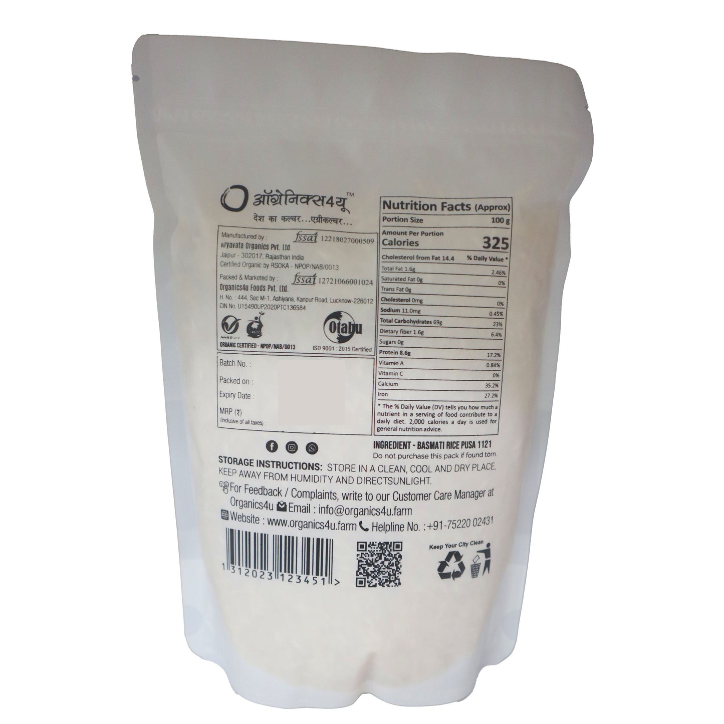 Organic Basmati Rice - Premium Quality - Naturally Aromatic & Sustainably Sourced
