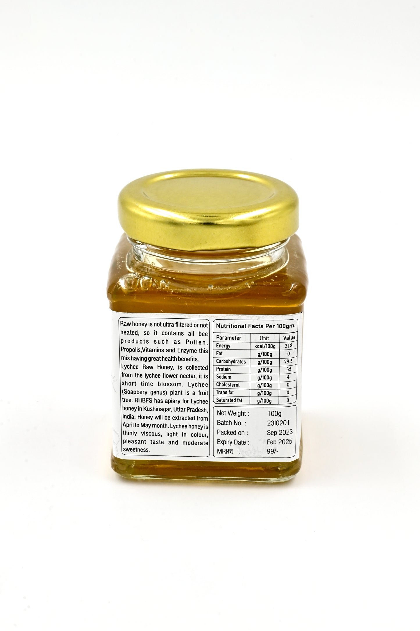 Appetizing Lychee Raw Honey by Organics4U - 100% Natural & Organic from Fresh Lychee Flowers - Unprocessed, Unfiltered, Unpasteurized Lychee Honey