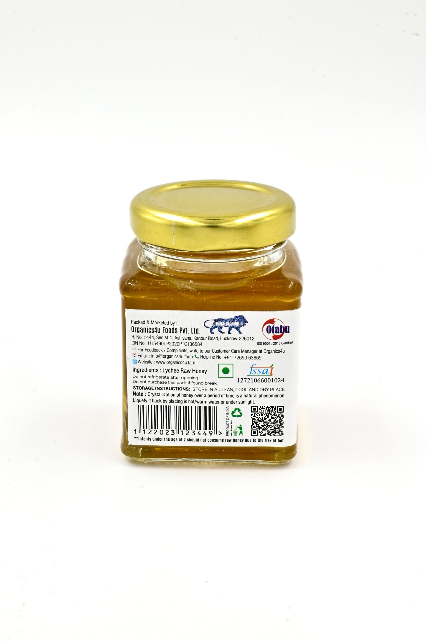 Appetizing Lychee Raw Honey by Organics4U - 100% Natural & Organic from Fresh Lychee Flowers - Unprocessed, Unfiltered, Unpasteurized Lychee Honey