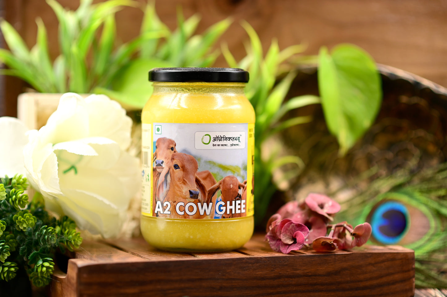 A2 Cow Ghee - Vedic Bilona Method - Traditional Curd Churned - Pure, Natural & Healthy - Glass Jar
