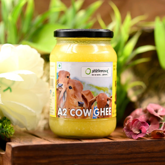 A2 Cow Ghee - Vedic Bilona Method - Traditional Curd Churned - Pure, Natural & Healthy - Glass Jar