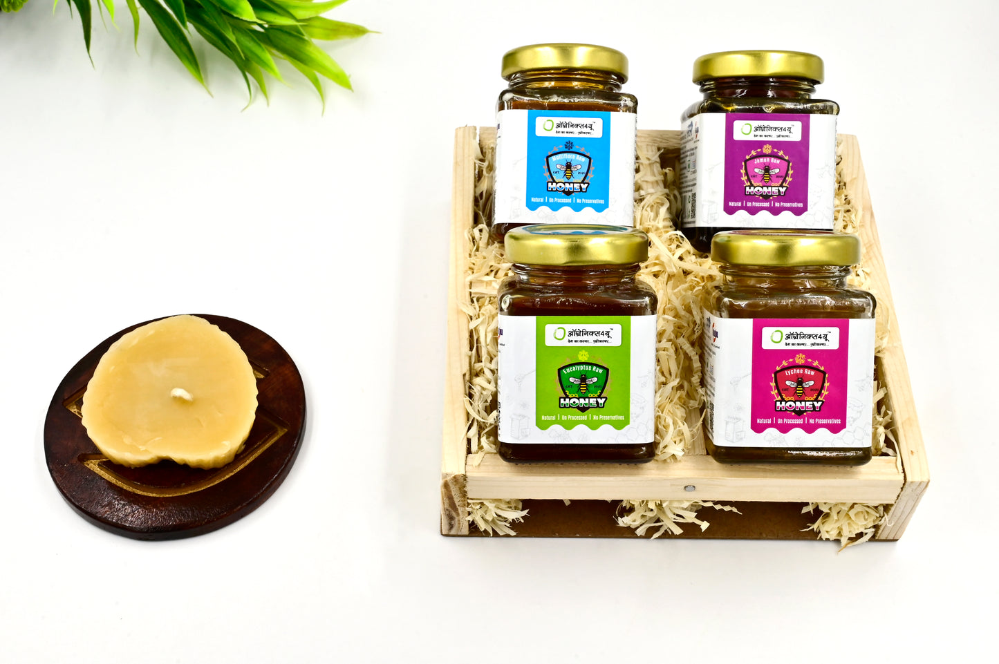 Organics4U’s Festive Gift Hamper New |4 Varities of Honey with a Postcard | Best Honey Pack for Gift Items | Gifts for Family and Friends