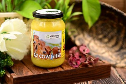 A2 Cow Ghee - Vedic Bilona Method - Traditional Curd Churned - Pure, Natural & Healthy - Glass Jar