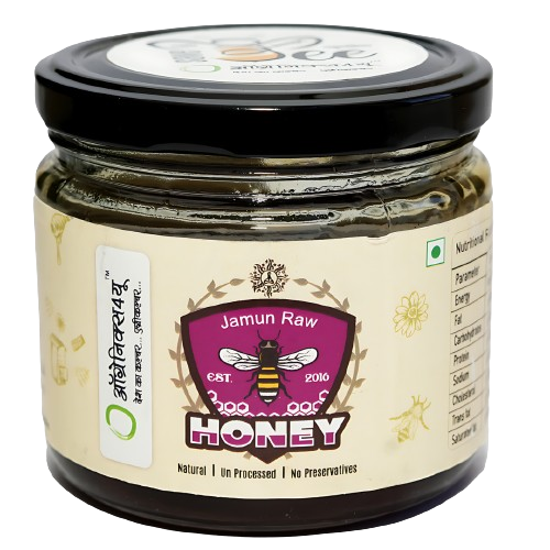 Jamun Honey - 100% Pure - Raw Honey In A Glass Bottle - Sugar Substitute - Natural Honey